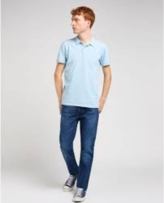 GB - Lee - PIQUE POLO HEATHER BLUE SKY - Image 2