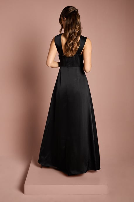Twisted Halterneck Satin Maxi Dress - Image 3