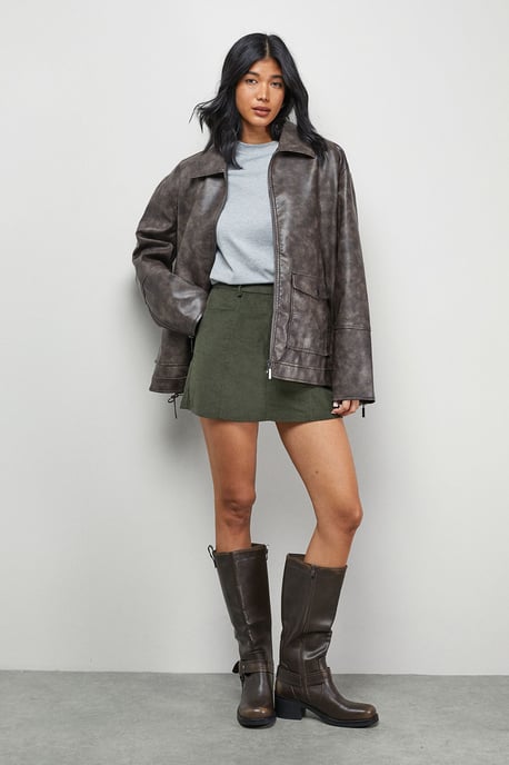 Cord Micro Mini Skirt - Image 2
