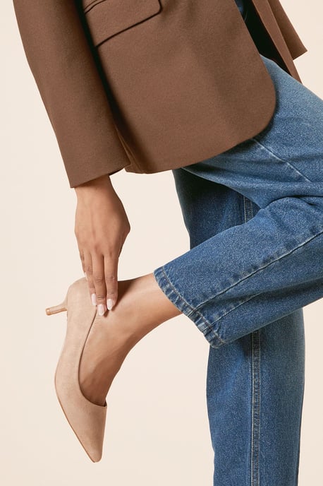 Dove Kitten Heel Court Shoes - Image 1