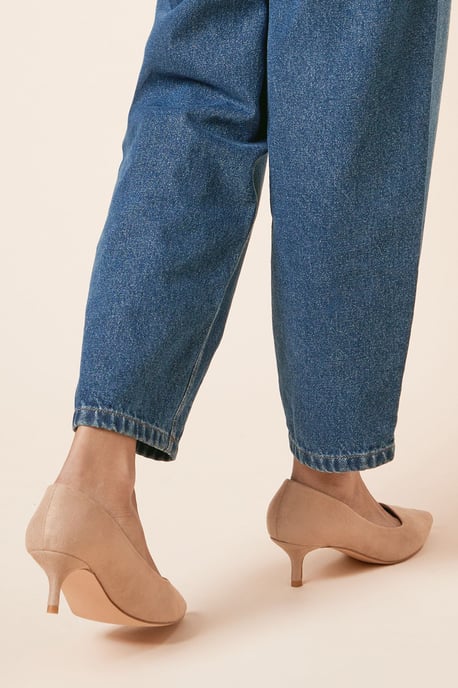 Dove Kitten Heel Court Shoes - Image 4