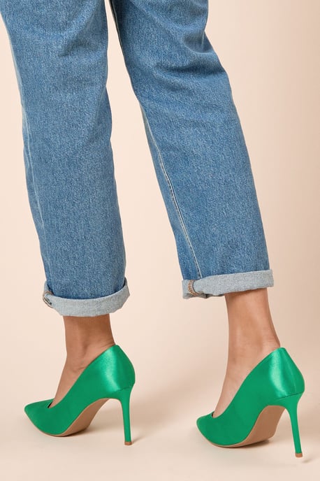 Wide Fit Dash Satin Pointed High Stiletto Heel Court Shoes - Image 4