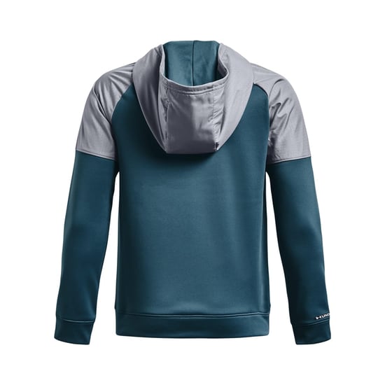 Boy's Under Armour Juniors Armour Fleece Grid Full-Zip Top in Blue - Image 2