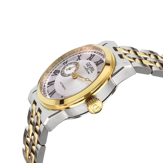 Gevril Men's Madison 316L Stainless Steel IPYG  Case, Silver/Black Dial, Two toned SS/IPYG Bracelet. - Image 3