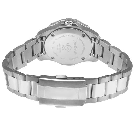 GV2 Womens Cortina 316L Stainless Steel, Blue MOP Dial, 316L Stainless Steel Bracelet. - Image 2