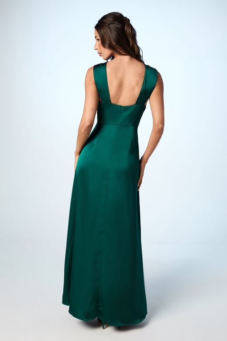 Twisted Halterneck Satin Maxi Dress - Image 3