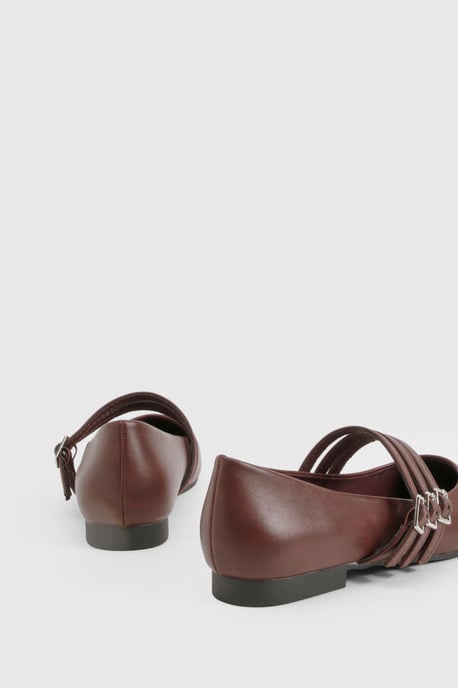 Triple Strap Mary Jane Ballet Flats