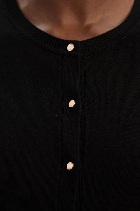 Viscose Blend Popper Knitted Cardigan - Image 3