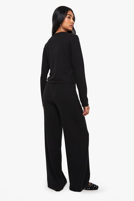 Rib Cardigan and Wide Leg Trouser Co-ord - Image 2