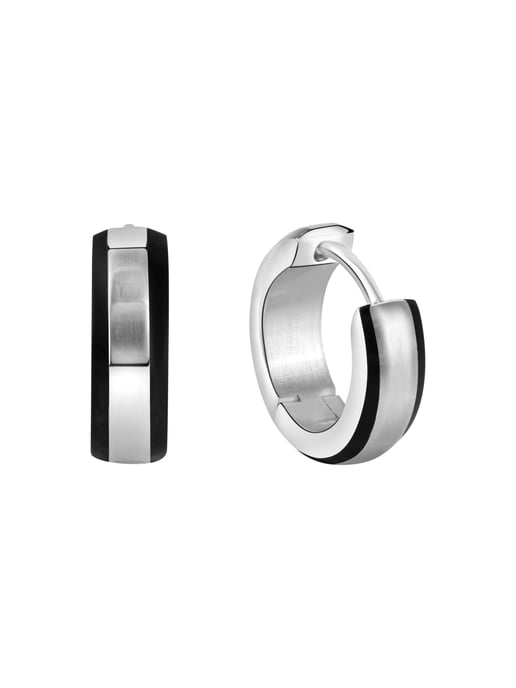 Zeeme Stainless Steel Folding creoles Edelstahl glanz/matt Ø 13 mm - Image 1