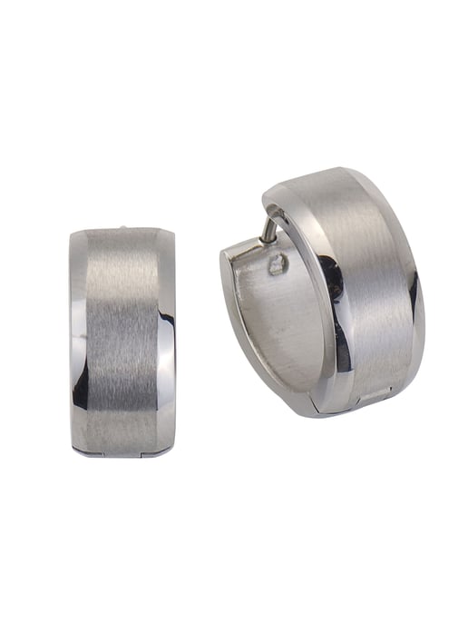 Zeeme Stainless Steel Folding creoles Edelstahl matt Ø 16mm - Image 1