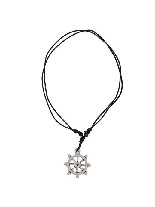 Steuer Modeschmuck Pendant with chain Adler Steuerrad Textilband schwarz - Image 3