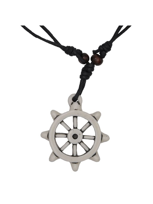 Steuer Modeschmuck Pendant with chain Adler Steuerrad Textilband schwarz - Image 5