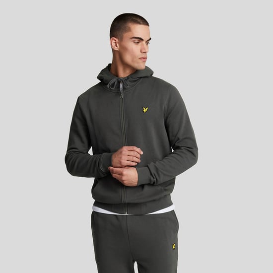 Men's Lyle And Scott Zip Through Hoodie in Gunmetal - Image 1