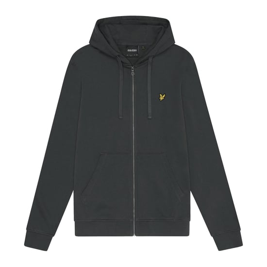 Heren Lyle And Scott Zip Through Hoodie in Gunmetal - Image 5