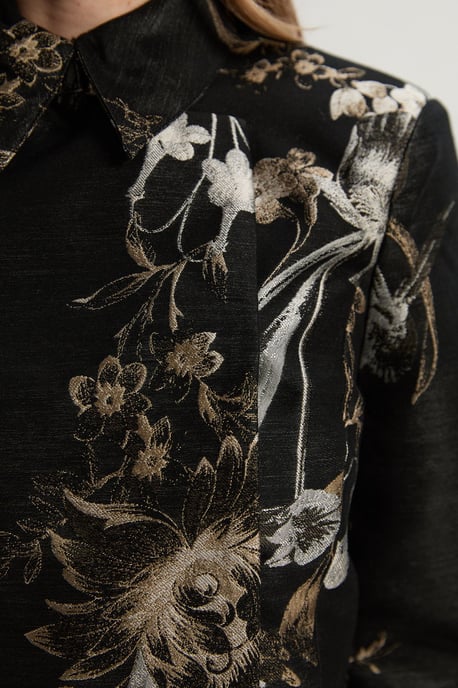 Floral Jacquard Tailored Jacket - Image 3