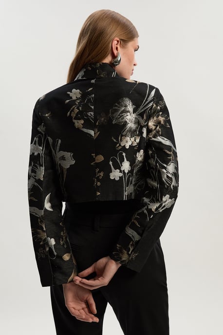 Floral Jacquard Tailored Jacket - Image 6