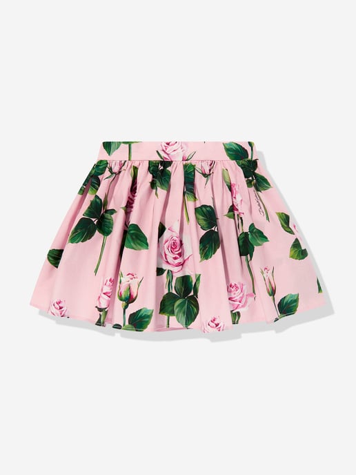 Baby Girls Rose Print Skirt in Pink - Image 2