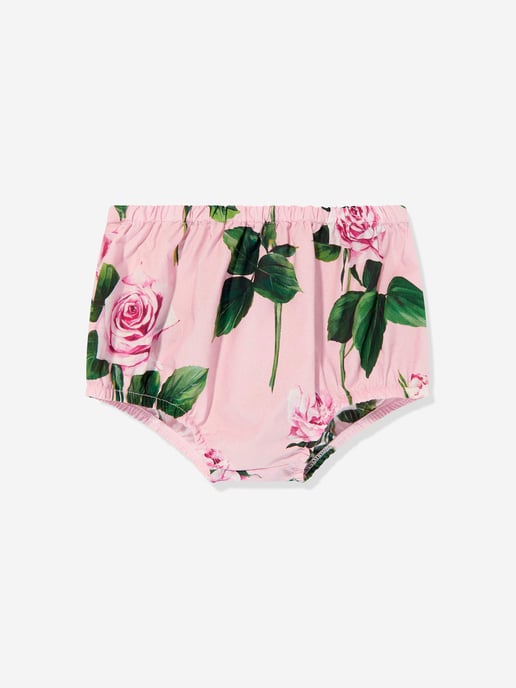 Baby Girls Rose Print Skirt in Pink - Image 3