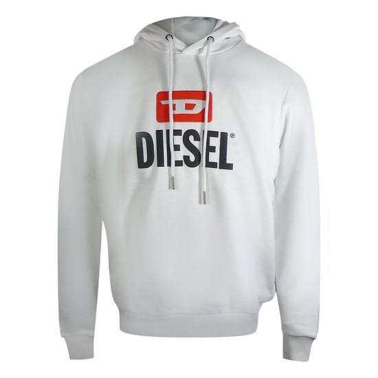 Diesel New D Logo Vit Hoodie - Image 1