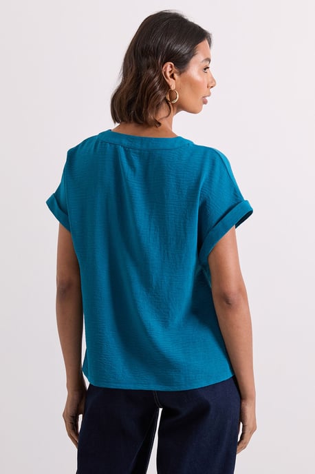 V Neck Grown On Sleeve Top - Image 3