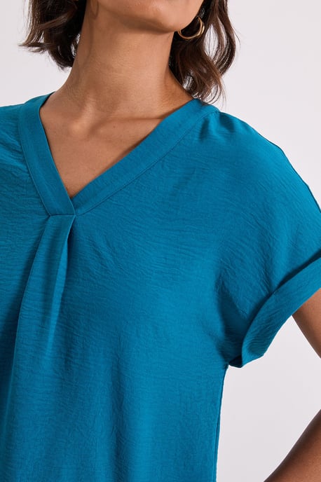 V Neck Grown On Sleeve Top - Image 5