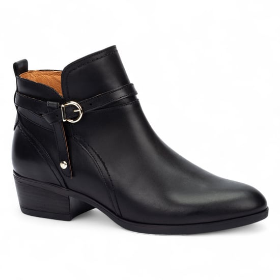 Pikolinos Dam Svarta Läder Ankelboots med Dragkedja och Klack - Daroca - Image 1