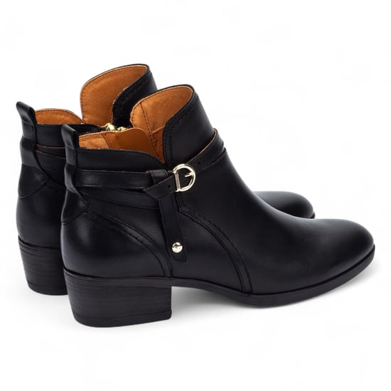 Pikolinos Dam Svarta Läder Ankelboots med Dragkedja och Klack - Daroca - Image 4