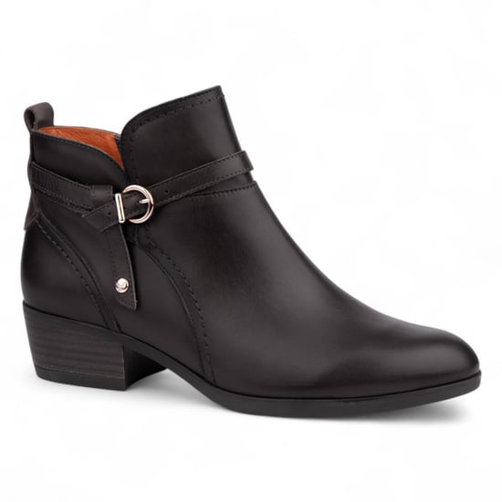 Pikolinos Dam Svarta Läder Ankelboots med Dragkedja och Klack - Daroca - Image 5
