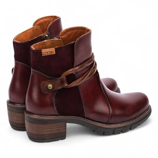 Pikolinos Women’s Arcilla Red Leather Zipped Heel Ankle Boots - San Sebastián - Image 4