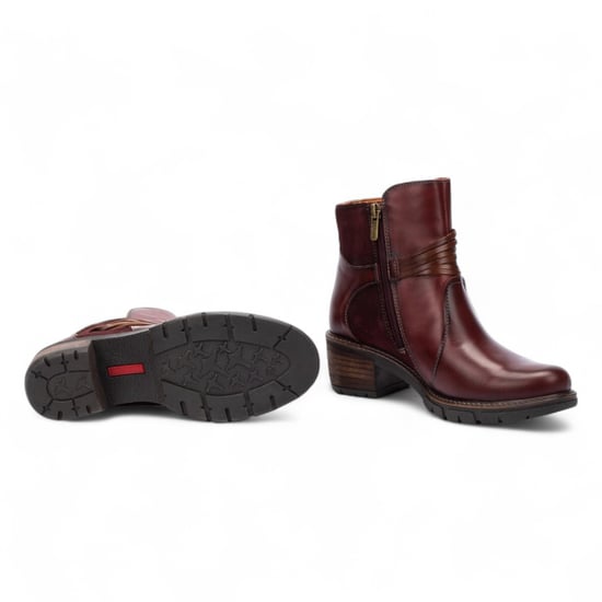 Pikolinos Women’s Arcilla Red Leather Zipped Heel Ankle Boots - San Sebastián - Image 6