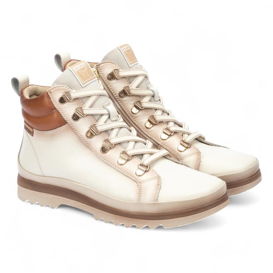 Pikolinos Women’s Nata White Leather Ankle Trainers Boots - Vigo - Image 3