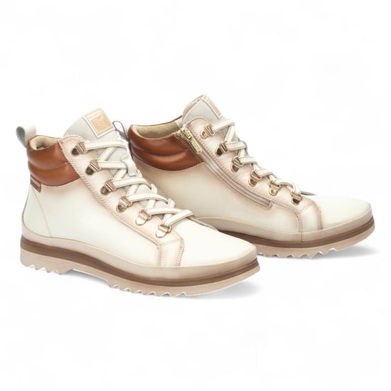 Pikolinos Women’s Nata White Leather Ankle Trainers Boots - Vigo - Image 5