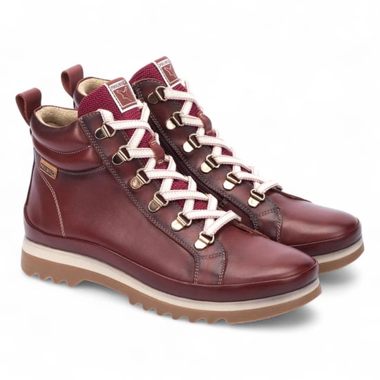 Pikolinos Women’s Arcilla Red Leather Ankle Trainers Boots - Vigo - Image 3