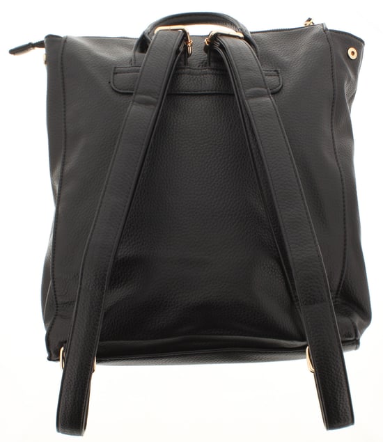 Womens Large Messenger Backpack Bag Glam Zip black - Image 2