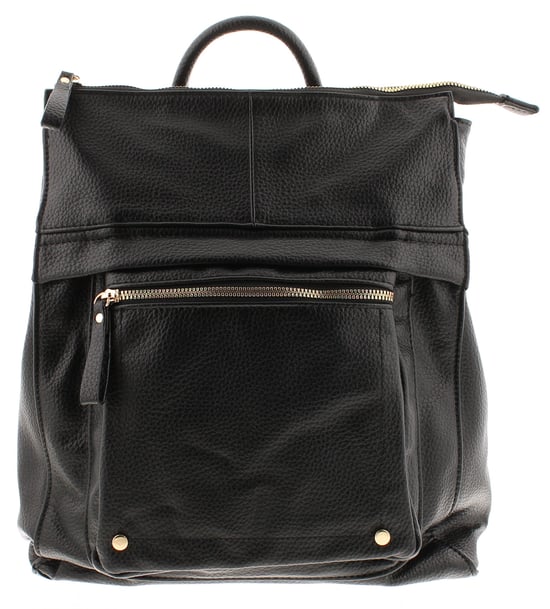 Womens Large Messenger Backpack Bag Glam Zip black - Image 4
