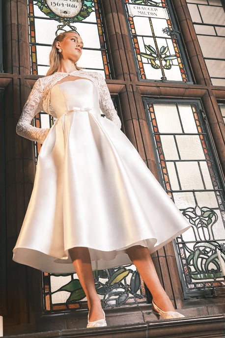 Scalloped Strapless Maxi Wedding Dress - Image 1