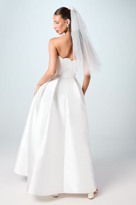 Scalloped Strapless Maxi Wedding Dress - Image 3