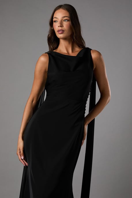 Chiffon Cowl Back Detail Maxi Dress - Image 2