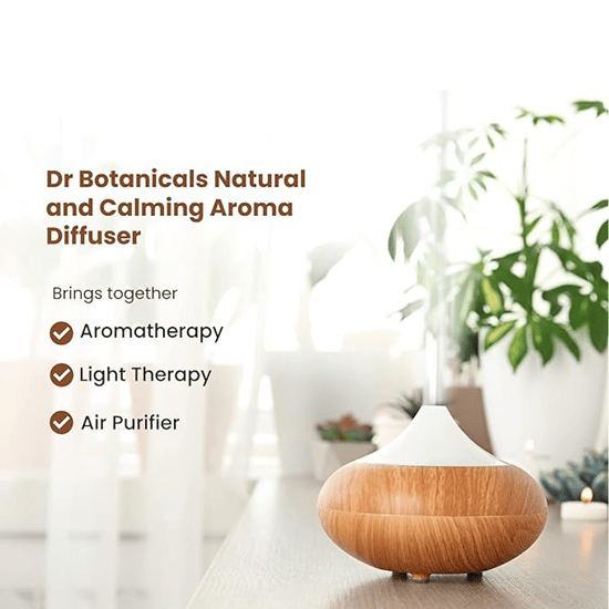 Dr Botanicals Natural & Calming Wooden Aroma Digital Diffuser Clear Top - Image 2