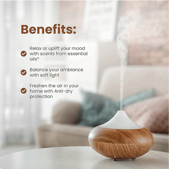 Dr Botanicals Natural & Calming Wooden Aroma Digital Diffuser Clear Top - Image 3