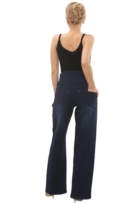 MYT Womens Tummy Control Wide Leg Jeans in Dark Stonewash - Image 6