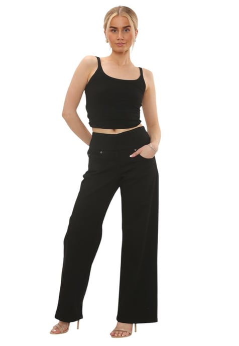 MYT Womens Tummy Control Wide Leg Jeans in Black - Image 6