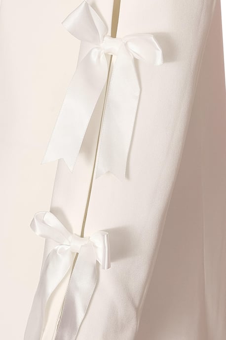 White Bow Sleeve Blazer Dress - Image 6