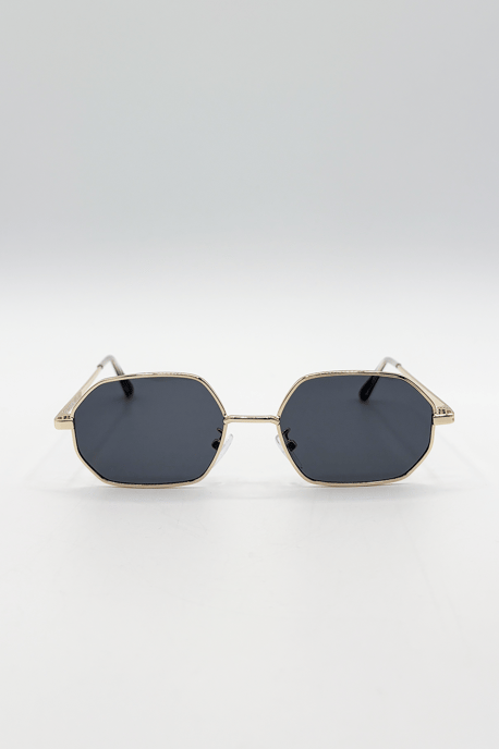 Oval Geometric Metal Frame Sunglasses - Image 1