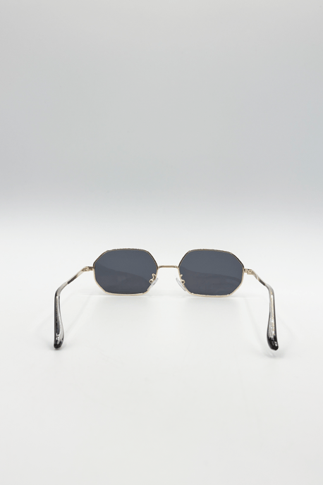 Oval Geometric Metal Frame Sunglasses - Image 4