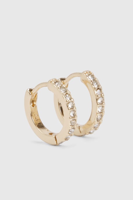 Gold Mini Embellished Hoops - Image 2