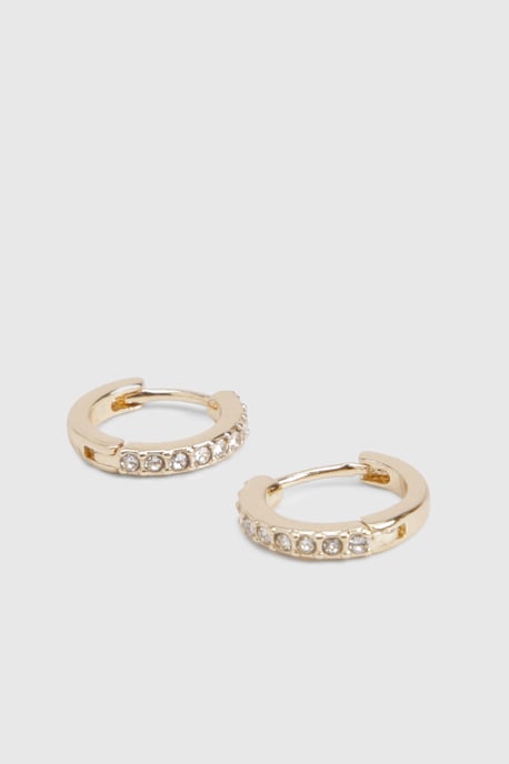 Gold Mini Embellished Hoops - Image 3