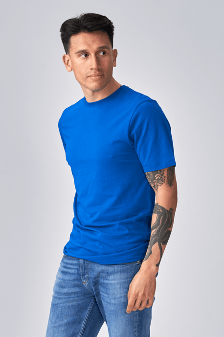 Biologisch basis-T-shirt - Blauw - Image 2