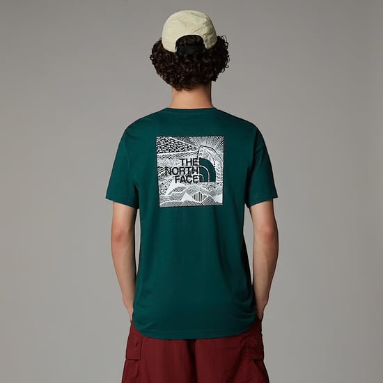 The North Face Men’s Short Sleeve Redbox Celebration T-Shirt in Deep Green - Image 4